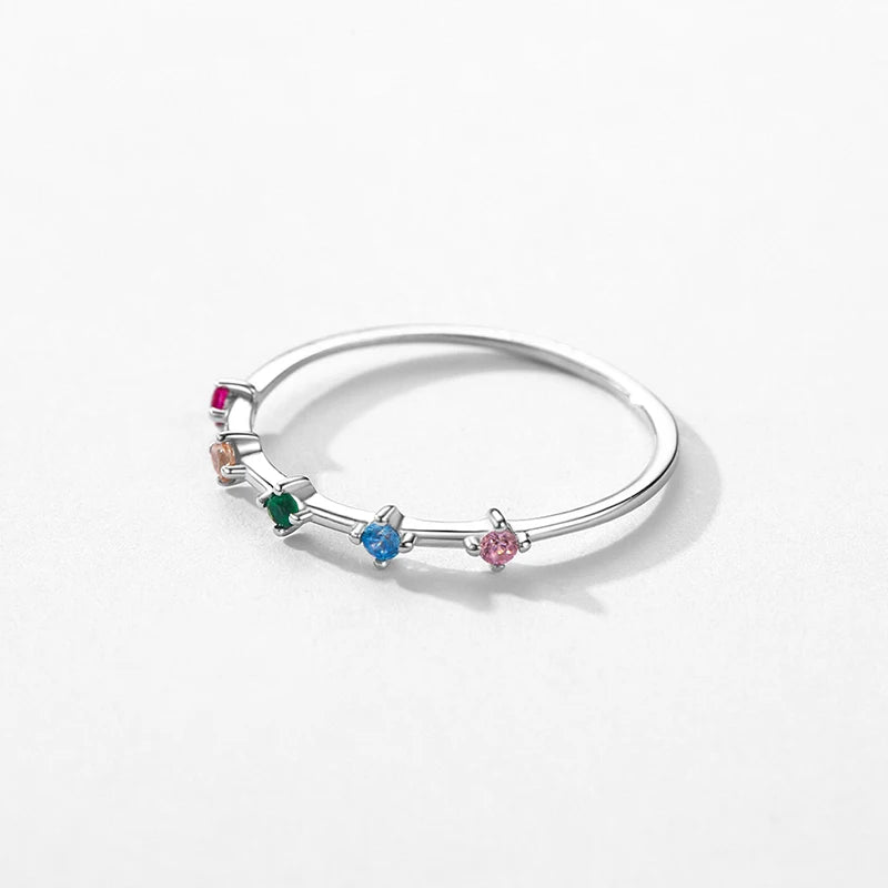 Rainbow Diamond Slim Ring