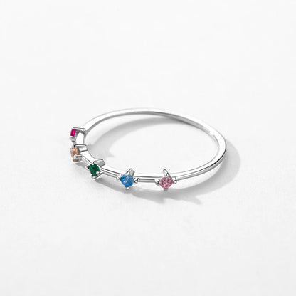 Rainbow Diamond Slim Ring